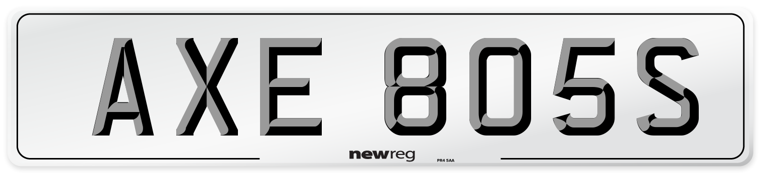 AXE 805S Number Plate from New Reg
